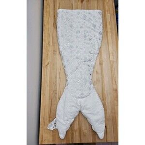 FAUX FUR Mermaid Snuggle Tail NICOLE MILLER Snow White Silver Snowflakes Blanket
